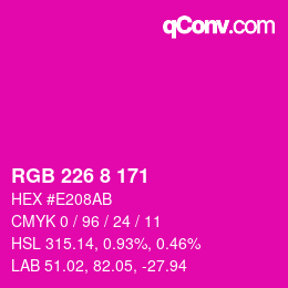 Color code: RGB 226 8 171 | qconv.com