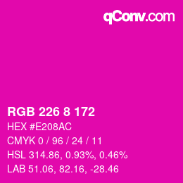 Color code: RGB 226 8 172 | qconv.com