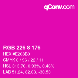 Color code: RGB 226 8 176 | qconv.com