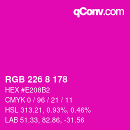 Color code: RGB 226 8 178 | qconv.com