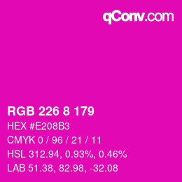 Color code: RGB 226 8 179 | qconv.com