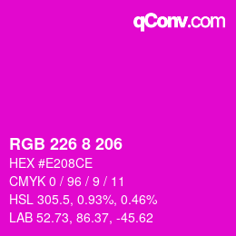 Color code: RGB 226 8 206 | qconv.com