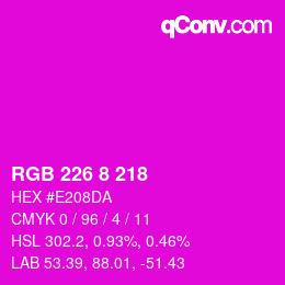 Color code: RGB 226 8 218 | qconv.com