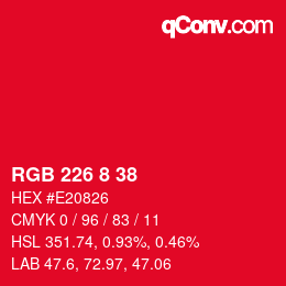 Color code: RGB 226 8 38 | qconv.com