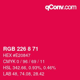 Color code: RGB 226 8 71 | qconv.com