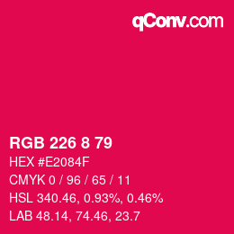 Color code: RGB 226 8 79 | qconv.com