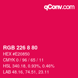 Color code: RGB 226 8 80 | qconv.com