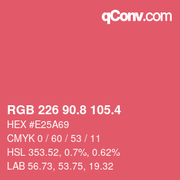 カラーコード: RGB 226 90.8 105.4 | qconv.com