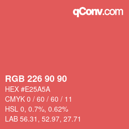 Color code: RGB 226 90 90 | qconv.com
