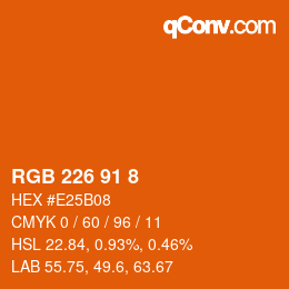 Color code: RGB 226 91 8 | qconv.com
