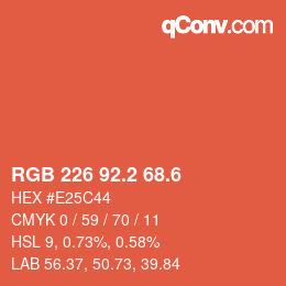 カラーコード: RGB 226 92.2 68.6 | qconv.com