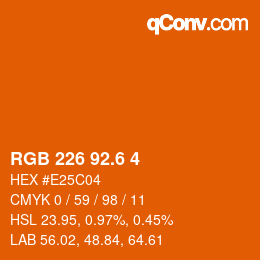 カラーコード: RGB 226 92.6 4 | qconv.com