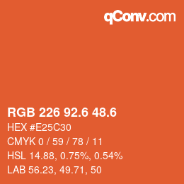 カラーコード: RGB 226 92.6 48.6 | qconv.com