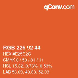 カラーコード: RGB 226 92 44 | qconv.com