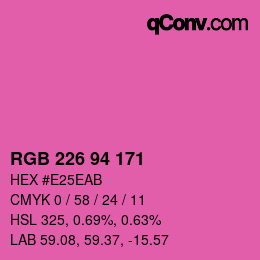 Color code: RGB 226 94 171 | qconv.com