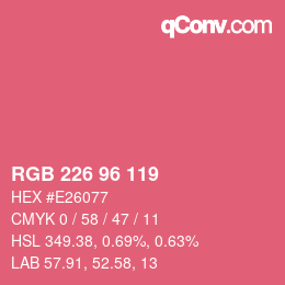Color code: RGB 226 96 119 | qconv.com
