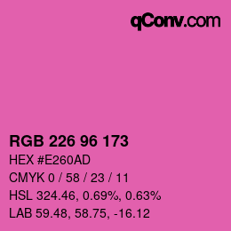 Color code: RGB 226 96 173 | qconv.com