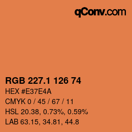 カラーコード: RGB 227.1 126 74 | qconv.com
