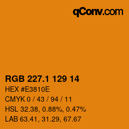 カラーコード: RGB 227.1 129 14 | qconv.com