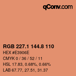 カラーコード: RGB 227.1 144.8 110 | qconv.com