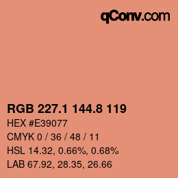Color code: RGB 227.1 144.8 119 | qconv.com