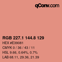 Color code: RGB 227.1 144.8 129 | qconv.com