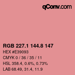 Color code: RGB 227.1 144.8 147 | qconv.com
