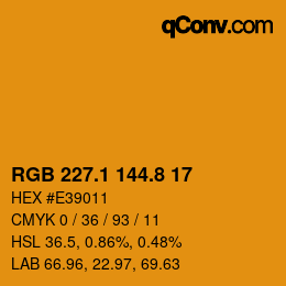 Color code: RGB 227.1 144.8 17 | qconv.com