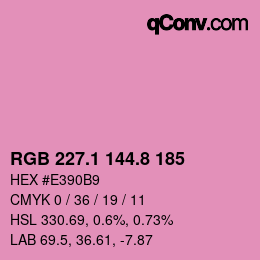 カラーコード: RGB 227.1 144.8 185 | qconv.com
