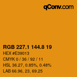 Color code: RGB 227.1 144.8 19 | qconv.com