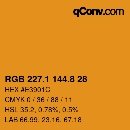 Color code: RGB 227.1 144.8 28 | qconv.com
