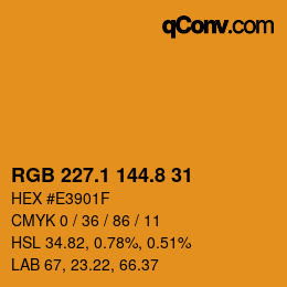 カラーコード: RGB 227.1 144.8 31 | qconv.com