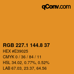 Color code: RGB 227.1 144.8 37 | qconv.com