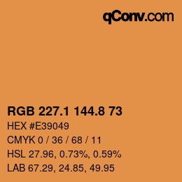 Color code: RGB 227.1 144.8 73 | qconv.com