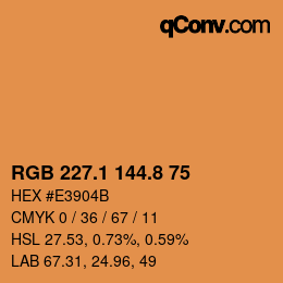 Color code: RGB 227.1 144.8 75 | qconv.com