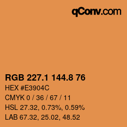 Color code: RGB 227.1 144.8 76 | qconv.com