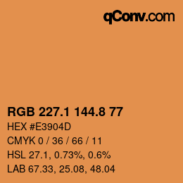 Color code: RGB 227.1 144.8 77 | qconv.com