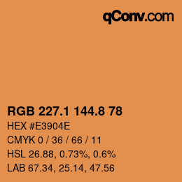 Color code: RGB 227.1 144.8 78 | qconv.com