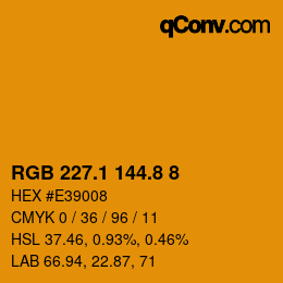 カラーコード: RGB 227.1 144.8 8 | qconv.com