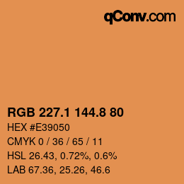 Color code: RGB 227.1 144.8 80 | qconv.com