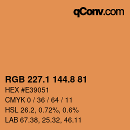 Color code: RGB 227.1 144.8 81 | qconv.com