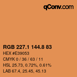 Farbcode: RGB 227.1 144.8 83 | qconv.com