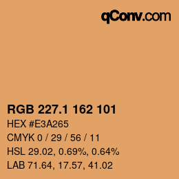 カラーコード: RGB 227.1 162 101 | qconv.com