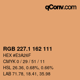 カラーコード: RGB 227.1 162 111 | qconv.com