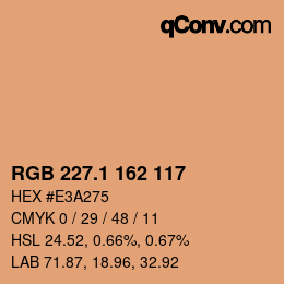 カラーコード: RGB 227.1 162 117 | qconv.com