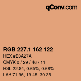 カラーコード: RGB 227.1 162 122 | qconv.com