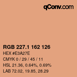 Color code: RGB 227.1 162 126 | qconv.com