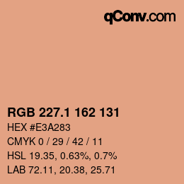 Color code: RGB 227.1 162 131 | qconv.com