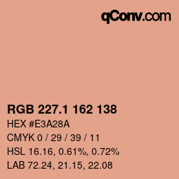 カラーコード: RGB 227.1 162 138 | qconv.com