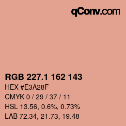 カラーコード: RGB 227.1 162 143 | qconv.com